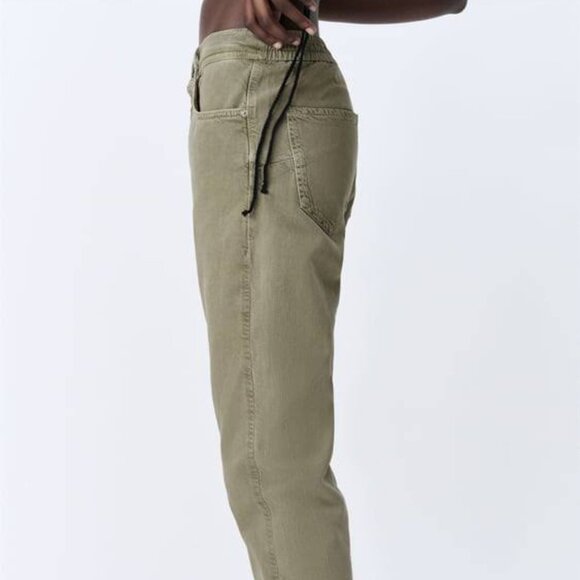 ZARA Women's ZW The Mercer Jogger Jeans Light Khaki - Picture 4 of 10